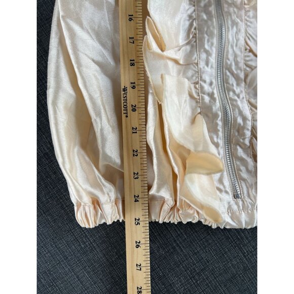 NEW Vintage Womens S Conture Twelve Satin Style Ruffle Tank top Ivory Party Chic - Picture 15 of 16